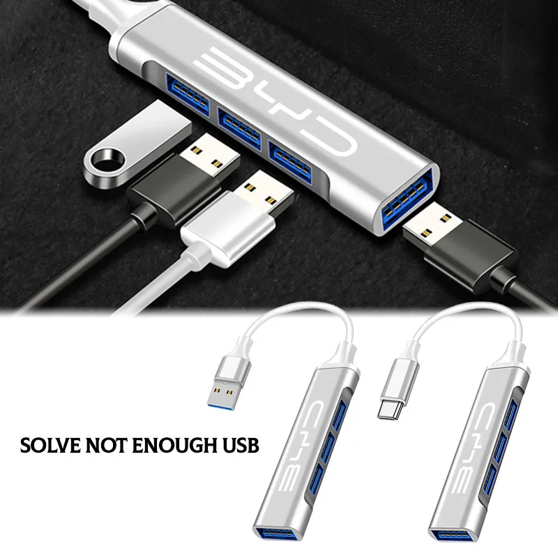 

Type-C Turn USB Adapter USB Multi Port Distributor Hub For BYD F3 F0 S6 S7 E5 E6 M6 G3 G5 Car Decoration Valve Stems & Caps