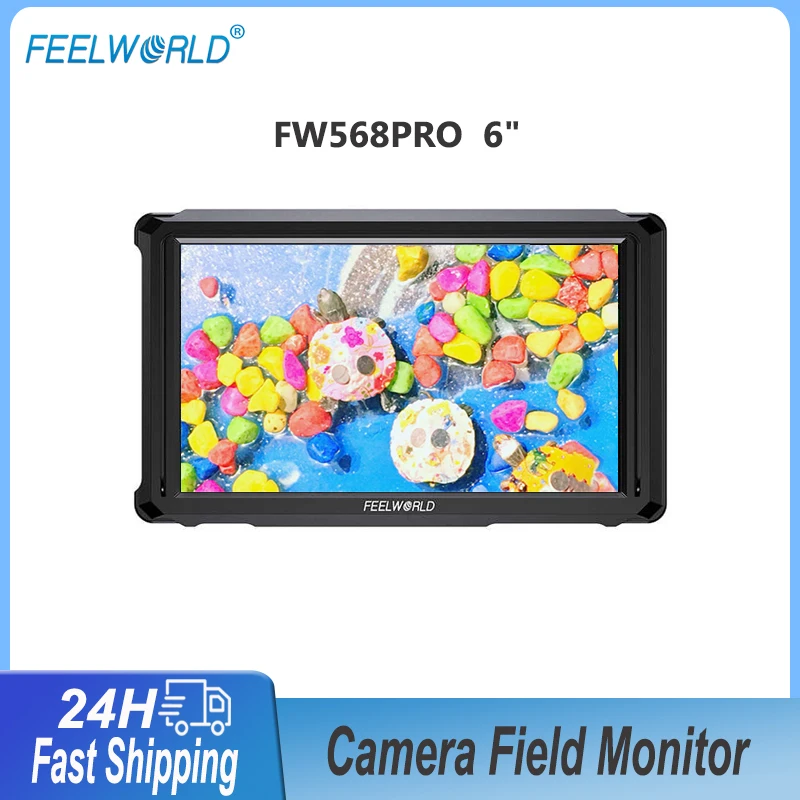 FEELWORLD FW568PRO 6-дюймовый IPS FHD-экран камеры Полевой монитор 3D LUT 1920x1080P 1200nit 4K HDMI-совместимый вход DSLR Видео Peaking