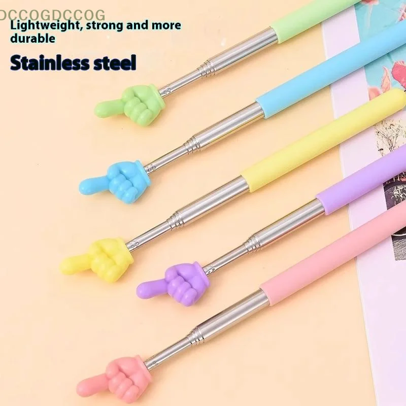 Durable Stainless Steel Teaching Pointer Telescopic Rod Finger Design Teaching Stick Classroom Finger Teachers