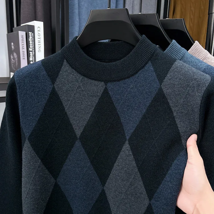 2025 Suéteres masculinos quentes e casuais da moda para outono e inverno