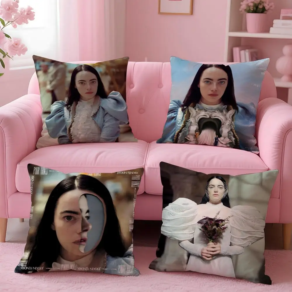 movie Poor Things Cushion Cover Soft Washable Pillowcase Cushion Cover for Sofa Bed Car Travel Office Home Decor