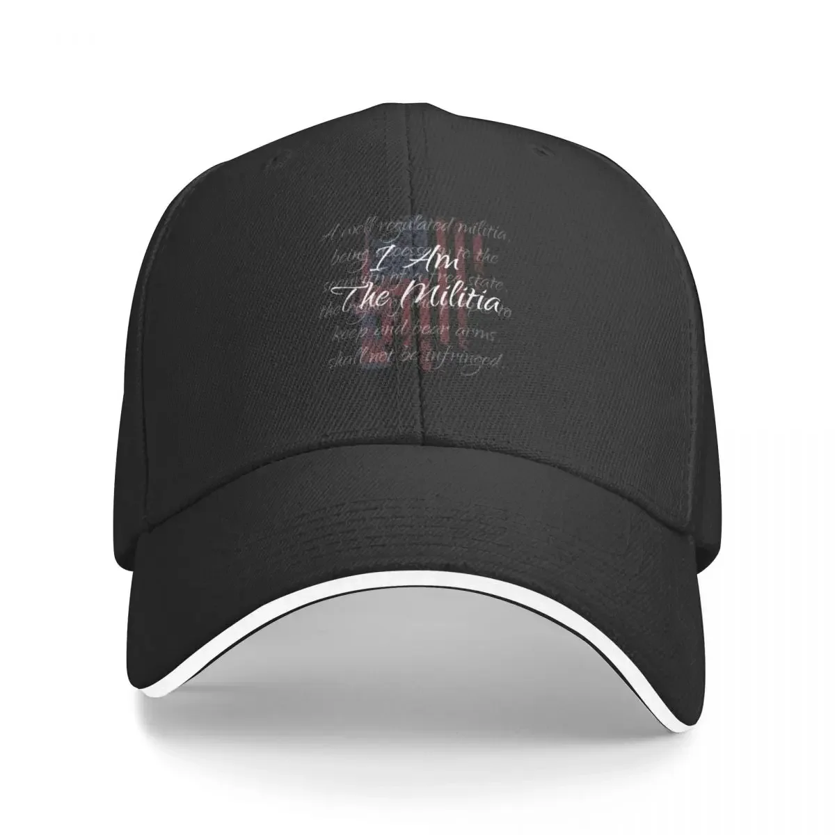 I Am The Militia Pro 2nd Amendment Proud American Flag Gift Baseball Cap hard hat Anime Luxury Brand Women's Beach Visor Men's