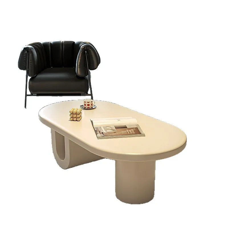 

French style, cream style U shaped, coffee table, household, living room, small apartment, light luxury,