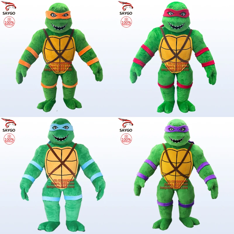 Giant Plush Inflatable Christmas TMNT Mascot Costume Walking Doll Clothes Halloween Carnival Fancy Party Suits Not Battery