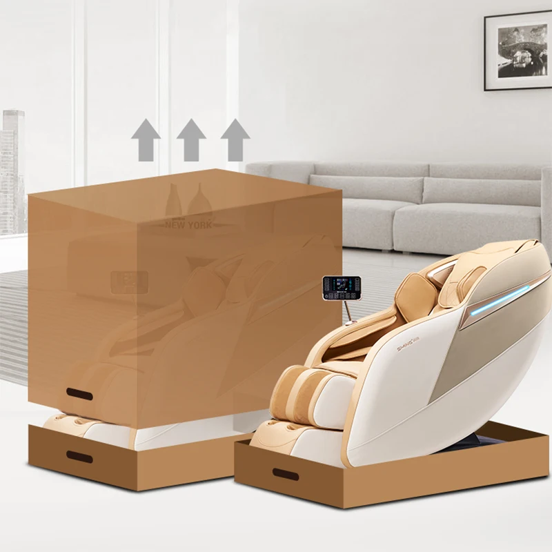 SM-819L Poltrona da massaggio manipolatore 3D di lusso Pista da massaggio super lunga Airbag per tutto il corpo Riscaldamento Sedia da massaggio musicale a gravità zero