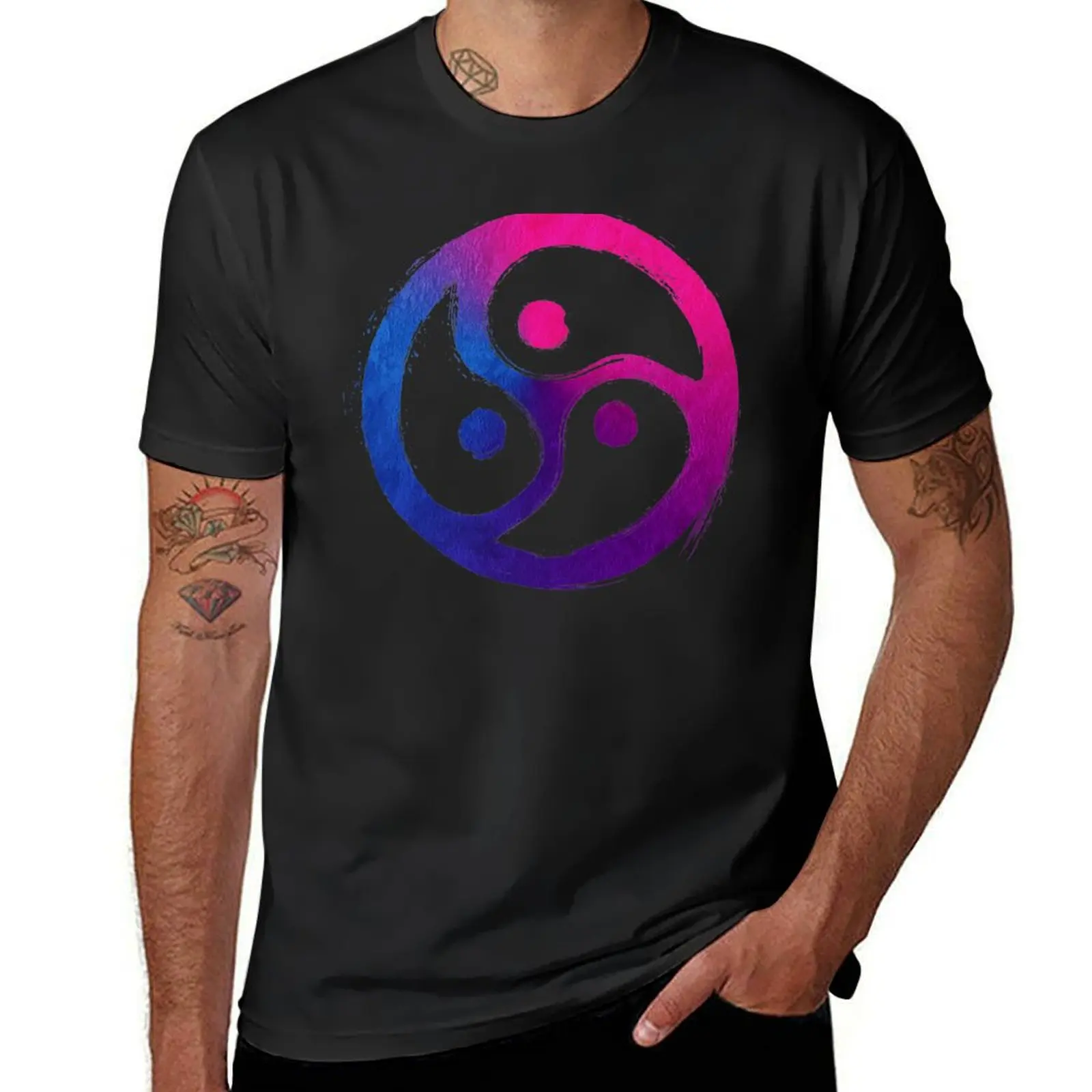 BDSM Triskelion Bisexual Pride T-Shirt tees anime clothes new edition heavyweights men t shirt