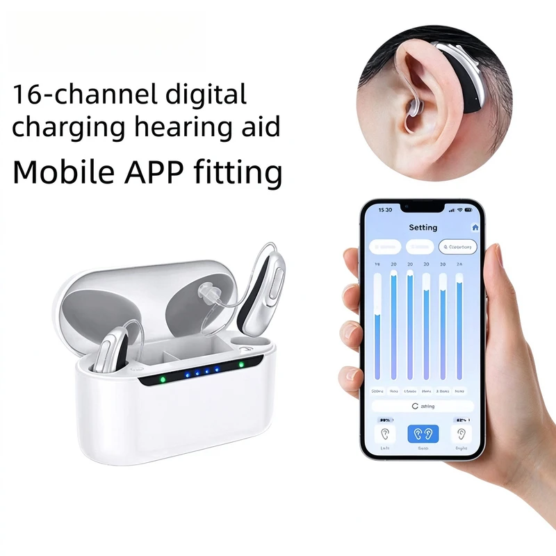 16 Channel DSP Noise Reduction Earphones Bluetooth App Control 4 Working Modes RIC Invisible Wear Earbuds For Seniors  Daily Use