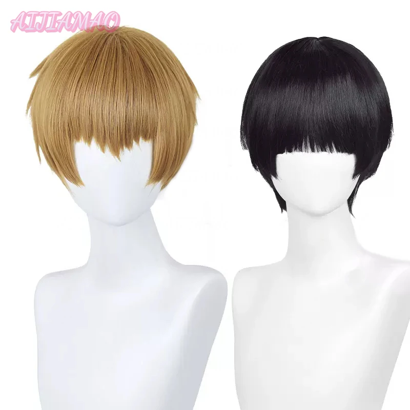 Perruque de Cosplay Reigen Arataka Shiggones Kageyama, Cheveux à Degré de Chaleur, Perruques de ixAnime + Bonnet