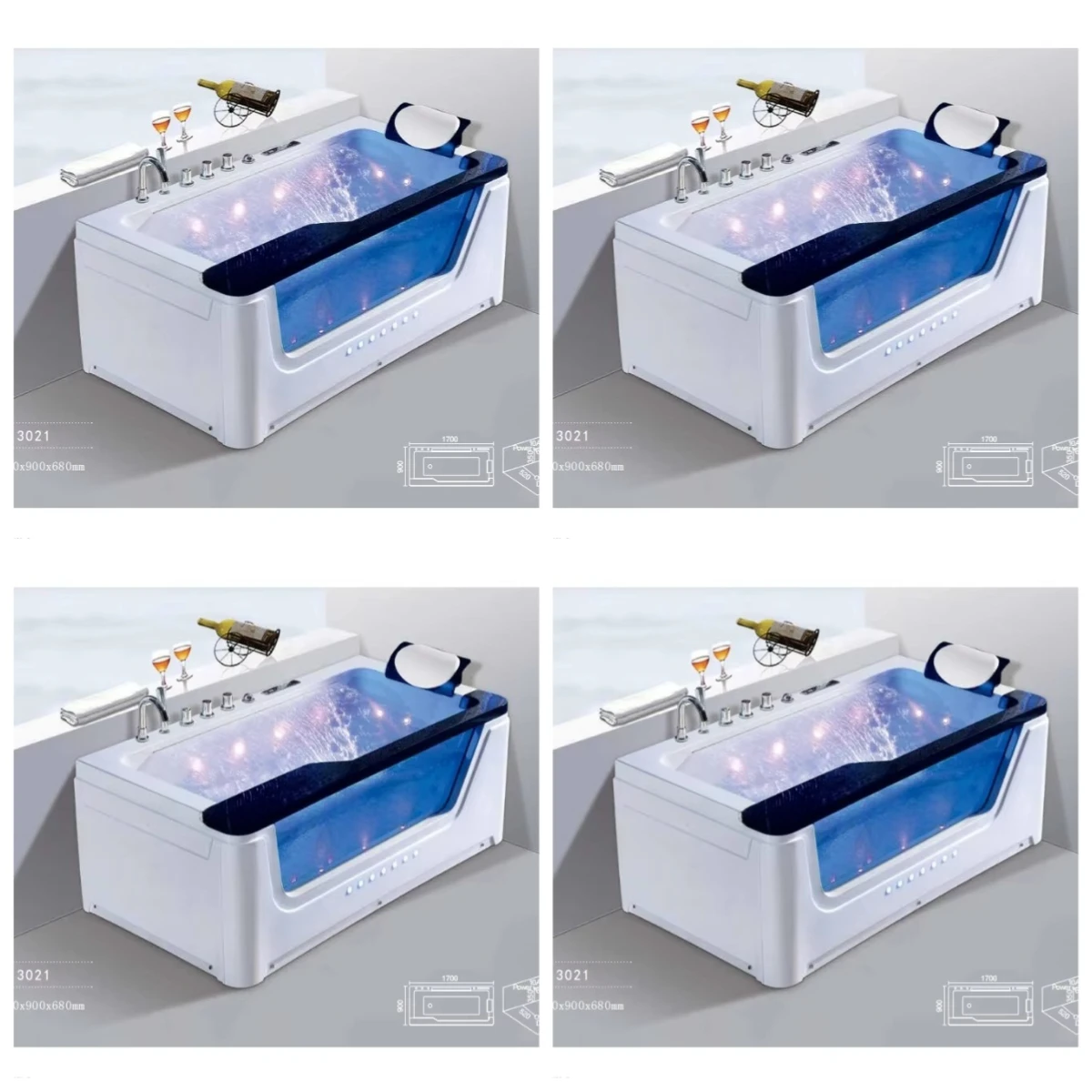 Hot Sell  Bathroom whirlpool Good Quality Massage Bathtub