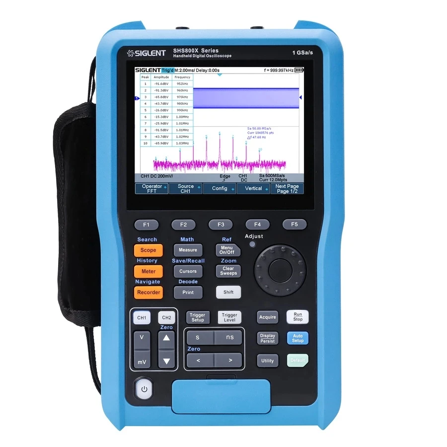 Siglent SHS810X / SHS820X Digital Handheld Oscilloscope 2 Channel 100MHz 1GSs/500MSs CAT2 300Vrms