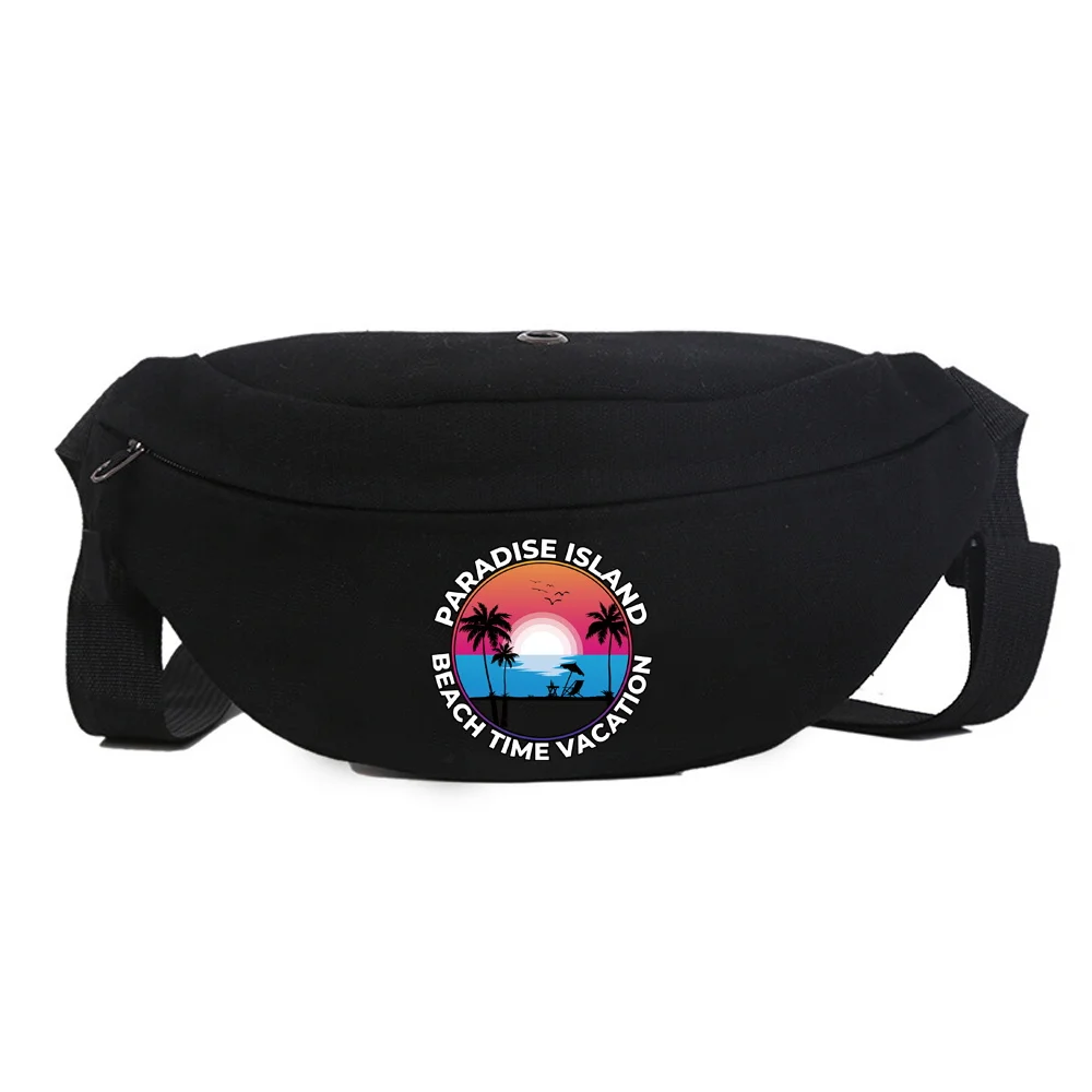 Men Waist Bag Purse Casual Belt Pouch Women\'s Canvas Travel Storage Phone Bags Holiday Style Fanny Pack Banana Bag Hip Pockets