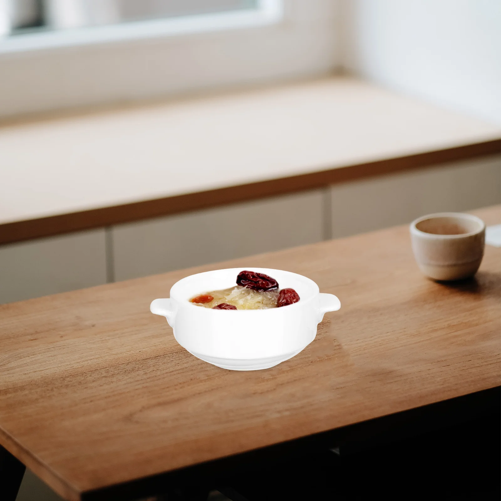 

1Pcs Double Handle Bowl Ceramic Salad Serving Bowl Heat-Resistant Multi-Function Kitchen Tableware Fruit Dessert Storage