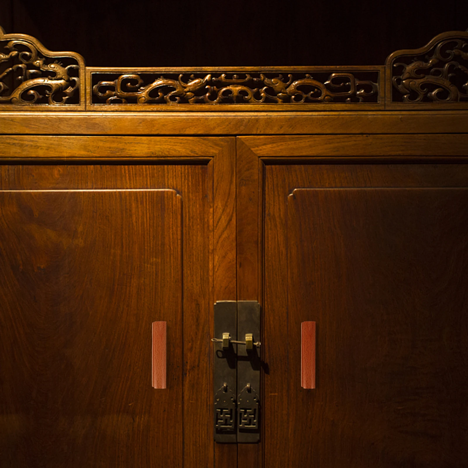 

4Pcs Wooden Drawer Pulls Solid Wood Cabinet Handles for Kitchen Wardrobe Cupboard Dresser Furniture Wood Cabinet Pulls