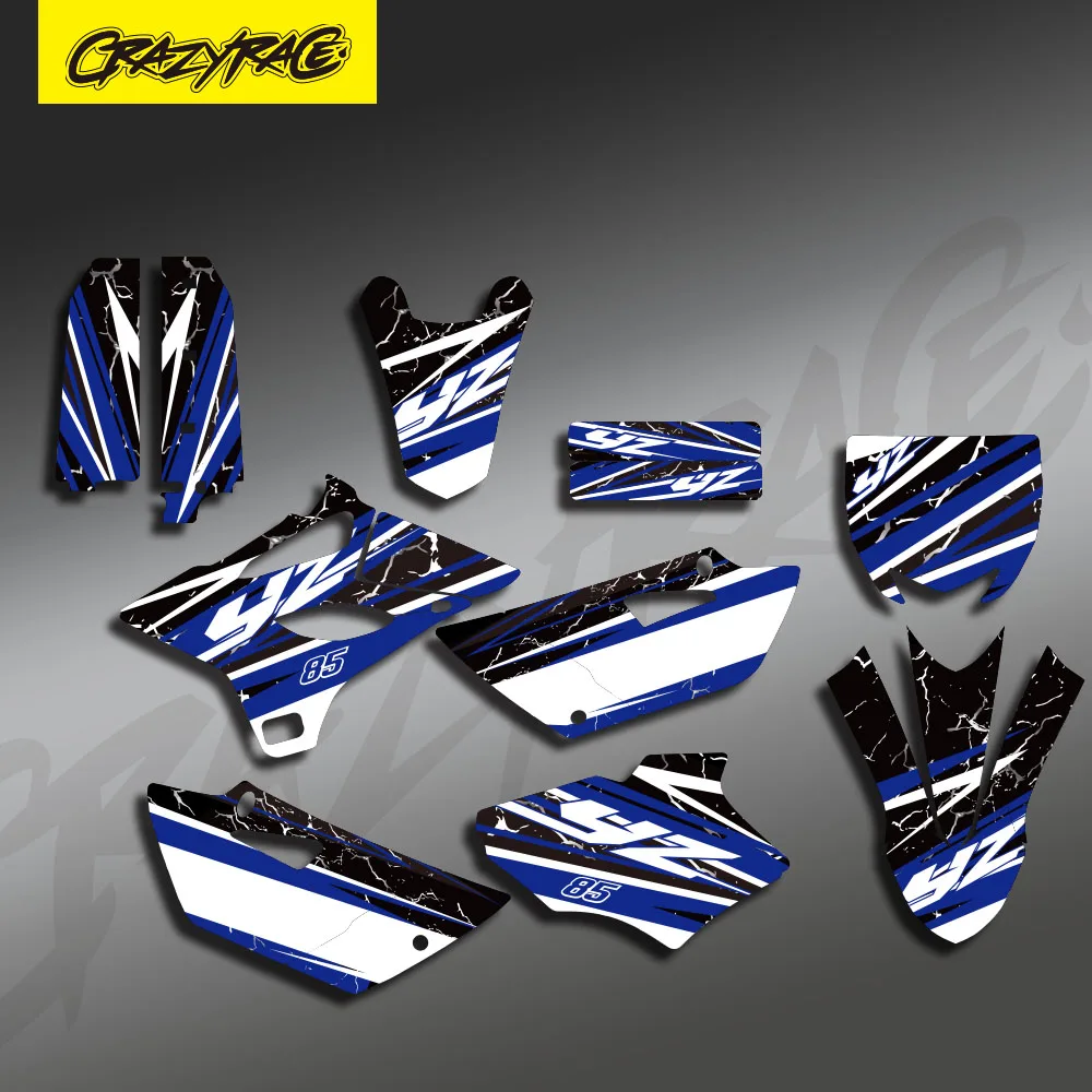 CRAZYRACE Motocross Custom Number Full Decals Stickers Graphics Kits For YAMAHA YZ85 YZ 85 2015 2016 2017 2018 2019 2020 2021