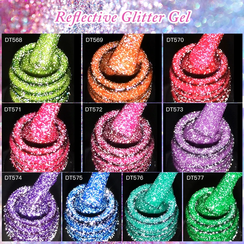 MEET ACROSS 7ml Fluorescencyjny odblaskowy żelowy lakier do paznokci Brokat Neon Lato Półtrwały UV LED Żelowy lakier do paznokci Manicure — zdjęcie 7