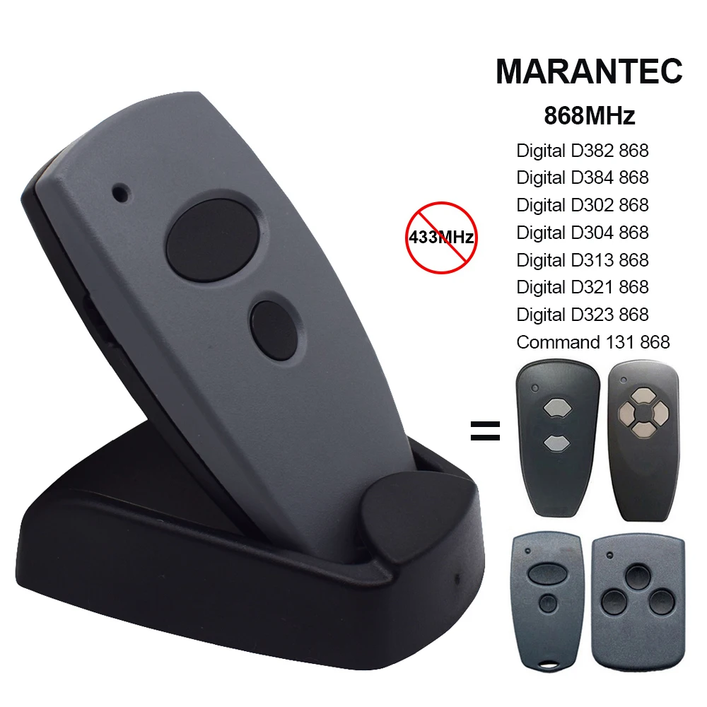 

MARANTEC 868 МГц пульт дистанционного управления для гаражных ворот Marantec Digital 302 304 382 384 313 321 312 868 МГц устройство открывания гаражных ворот