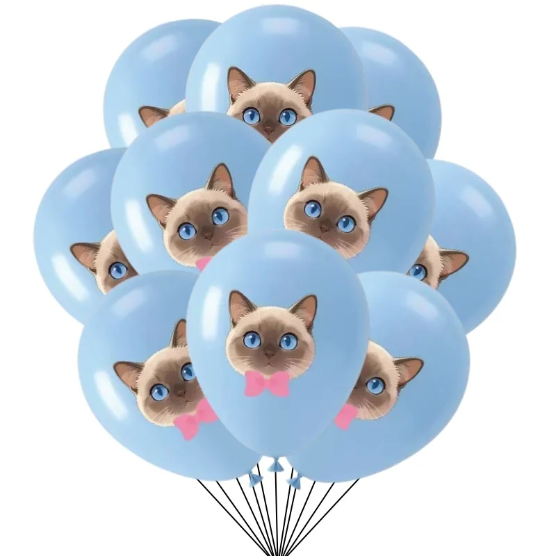 10/30 Stück Katzen-Latexballons, 12 Zoll, niedliche Kätzchen-Ballons für Kindergeburtstag, Babyparty, Haustier-Katzen-Themenparty-Dekorationen – Detail 3
