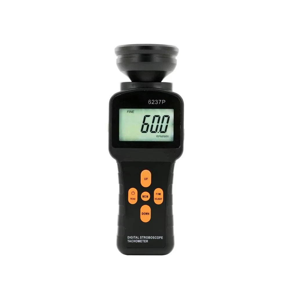 6237P LCD Digital Strobe Tachometer IP65 Protection 60-19999 RPM/FPM -20℃ to 50℃ Operating Temperature