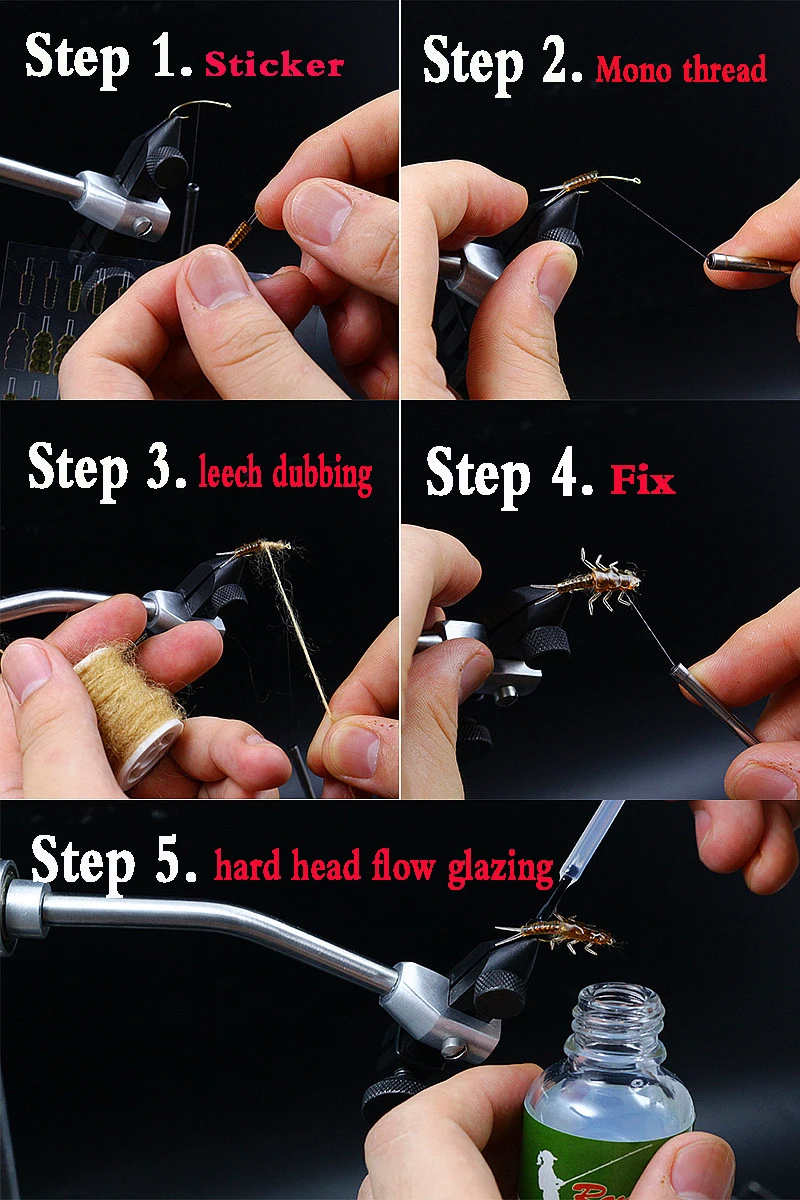 New 30pcs/set stonefly nymph rubber body and nymph hooks combo synthetic fly tying materials fly fishing artificial nymph flies