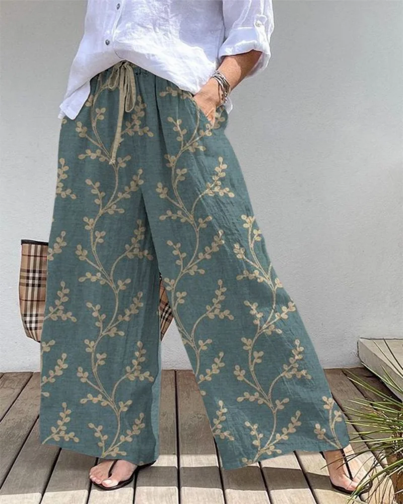 2024 Cross border New 3D Digital Printed Large Size Pants Skirt Micro Pull Fashion Loose Women's Pants