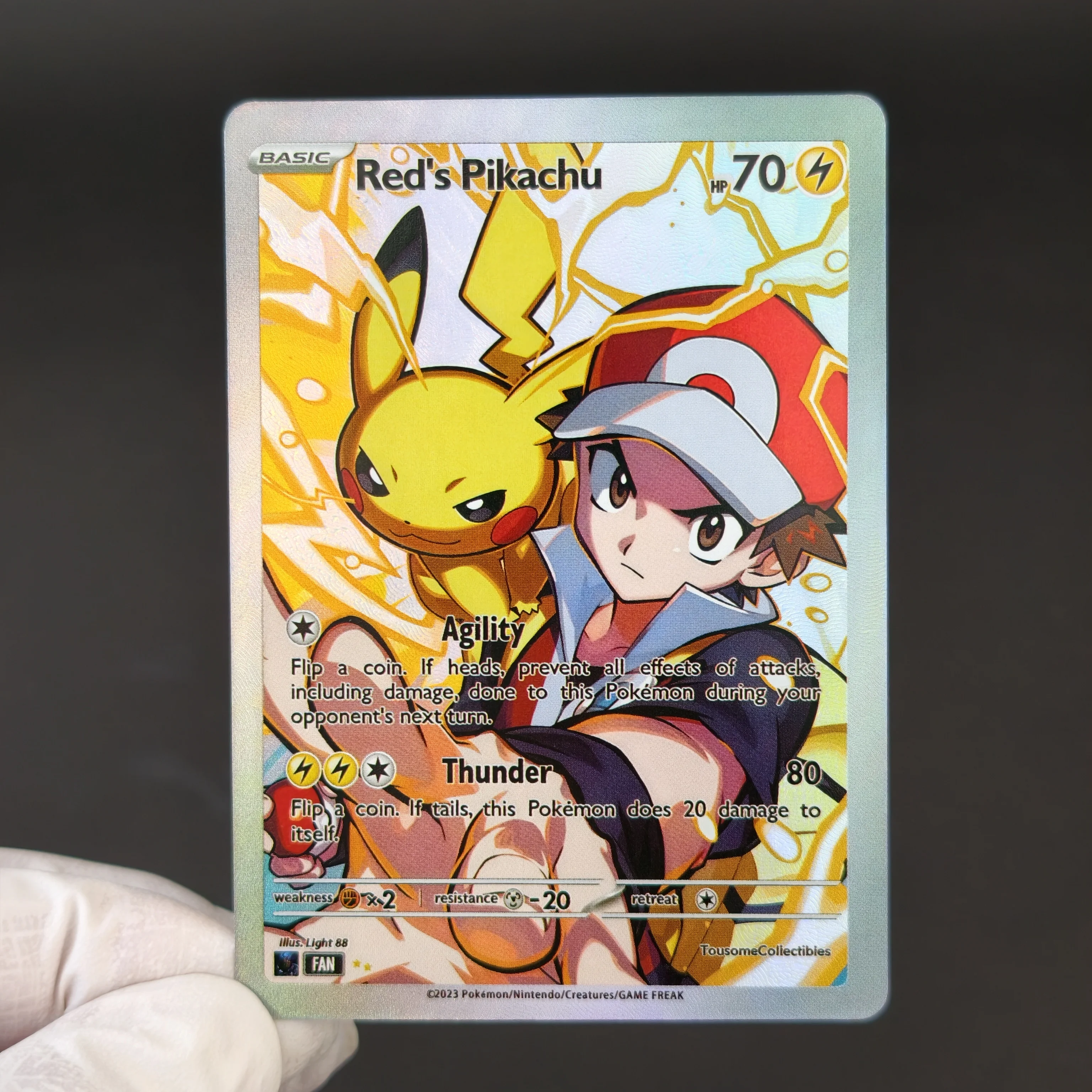 6Pcs PKM Card PTCG English Pokemon Holo Cards Ash & Red Pikachu Collection VMAX VSTAR Full Art Trainer DIY Self Made Single Card view 6