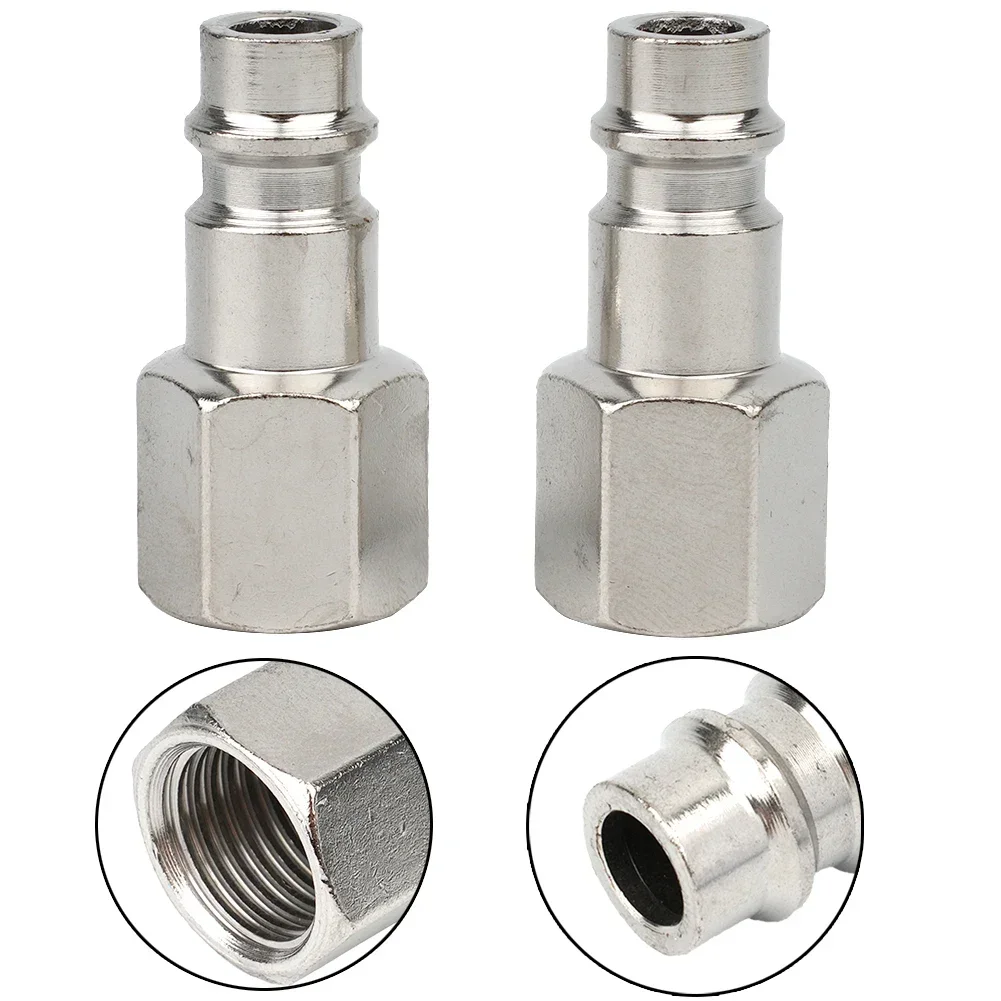 Euro Male Quick Release Fittings Accessories Air Line Compressor Connect 1/4 2pcs Coupler High Strength Silver Thread Tools