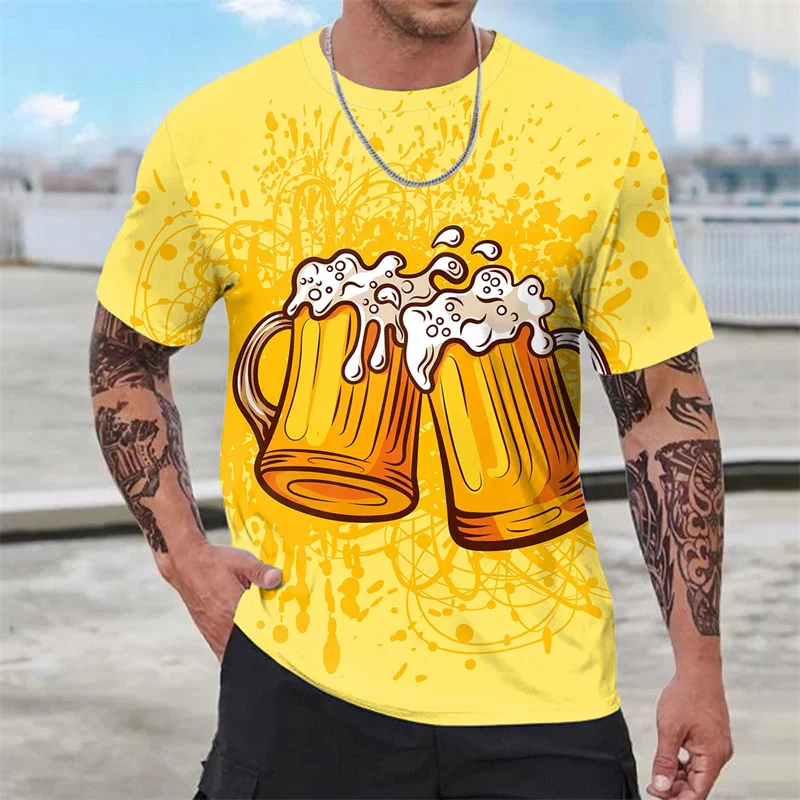 Vintage New 3D German Oktoberfest Beer Festival Printing T-Shirt Costume Germany Beer Festival Graphic Tee Shirts Mens Clothing