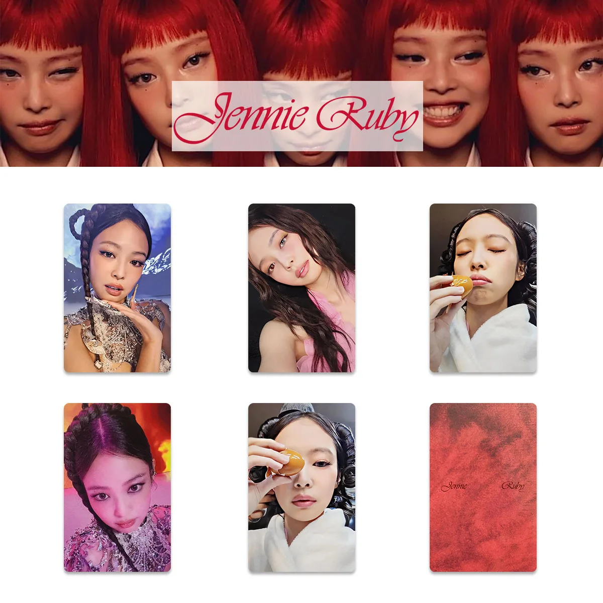 

KPOP JENNIE New Album RUBY Bonus Cards Lucky Cards Fans Collection Gift
