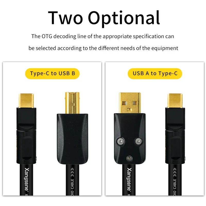 Cable USB tipo C de plata pura, Cable USB de Audio HiFi, ordenador de PC a decodificador, mezclador DAC, tarjeta de sonido OTG, Cable de datos de teléfono