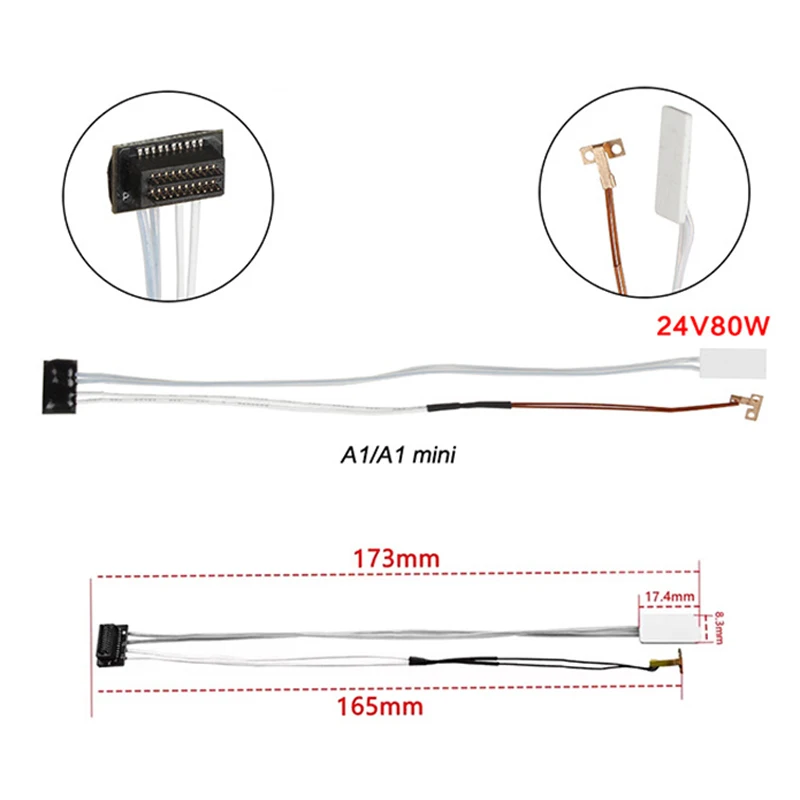 

24 В 80 Вт керамическая нагревательная пластина, термистор, компонент измерения температуры для Bambulab A1/A1, аксессуары для мини-3D-принтеров