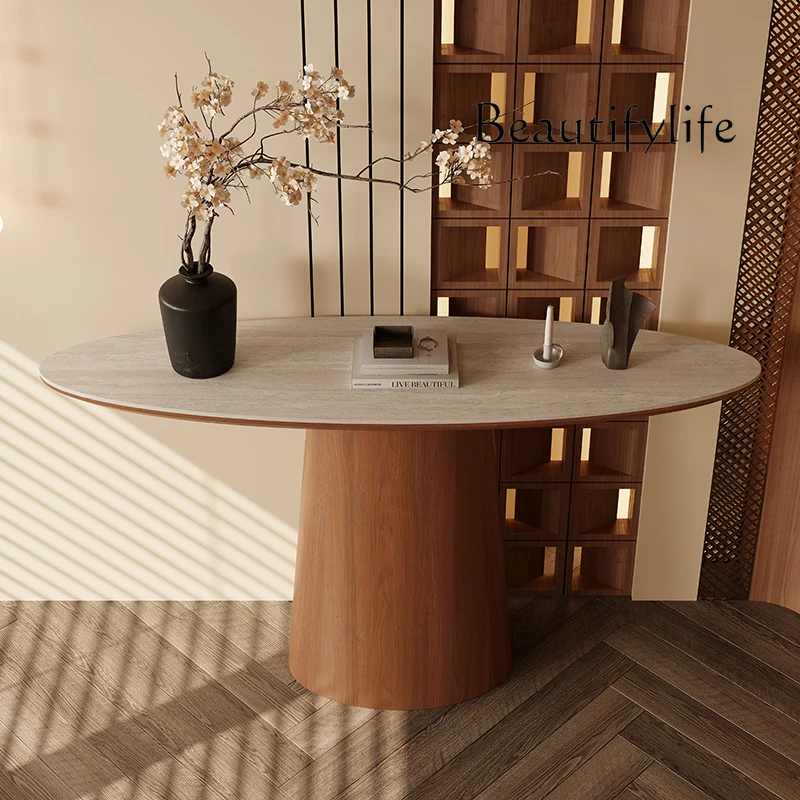 

French medieval style high-end porch table decorative cabinet entrance living room entrance walnut porch