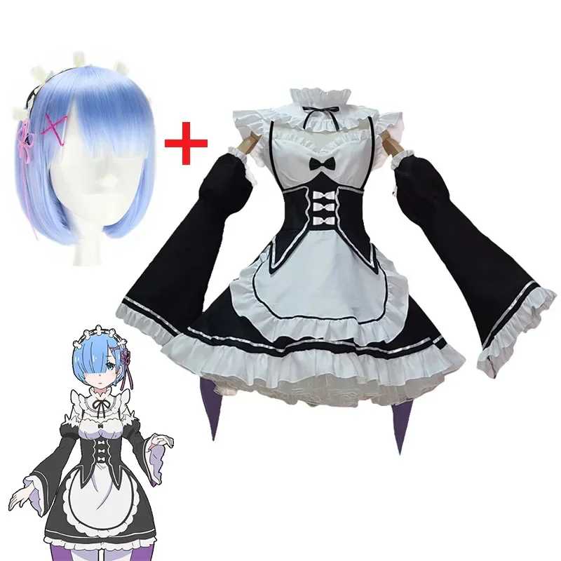 Life In A Different World From Zero Rem/Ram Cosplay Costume Halloween Carnival Funny Maid Sisters Loli Uniform