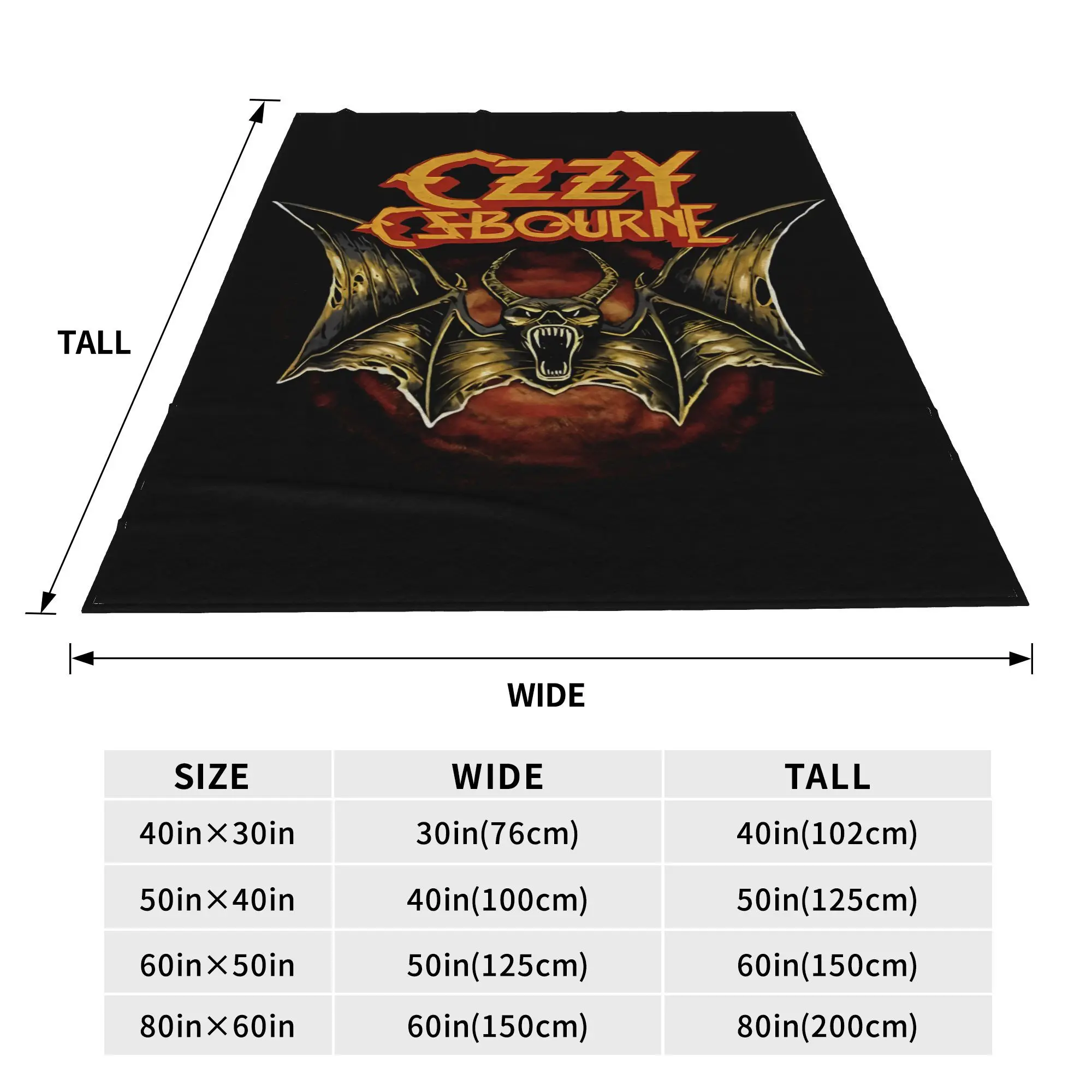 سبت أسود أوزي أوزبورن البطانيات جودة سوبر الدافئة رمي بطانية الربيع نزهة في الهواء الطلق موضة المفرش #5