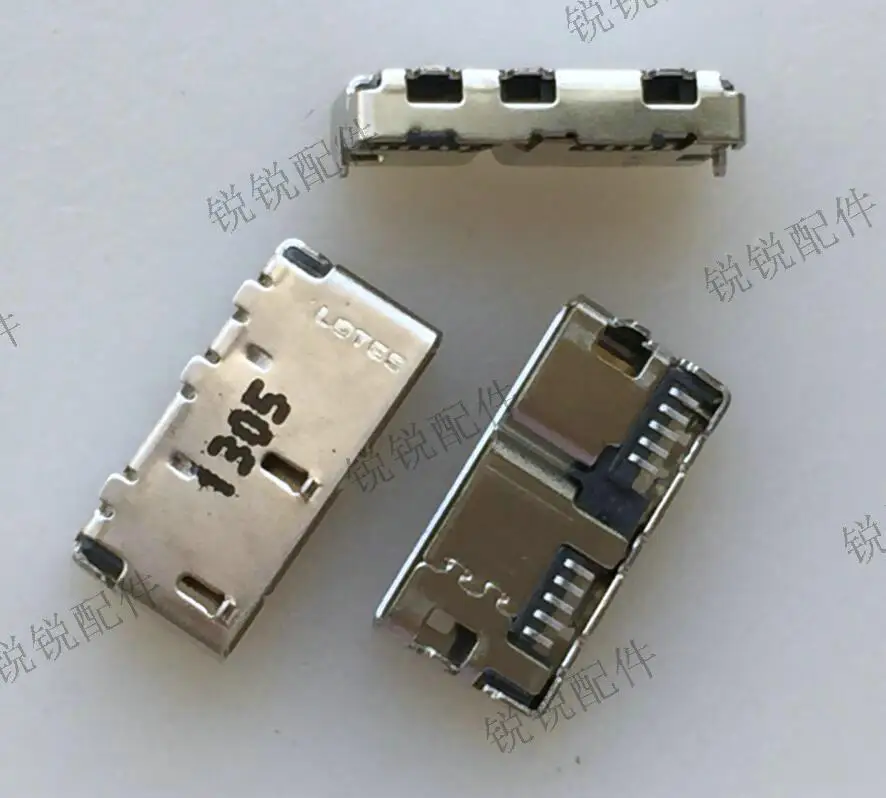 For imported LOTES MICRO USB3.0 female seat 10P flat port mobile hard disk interface data socket
