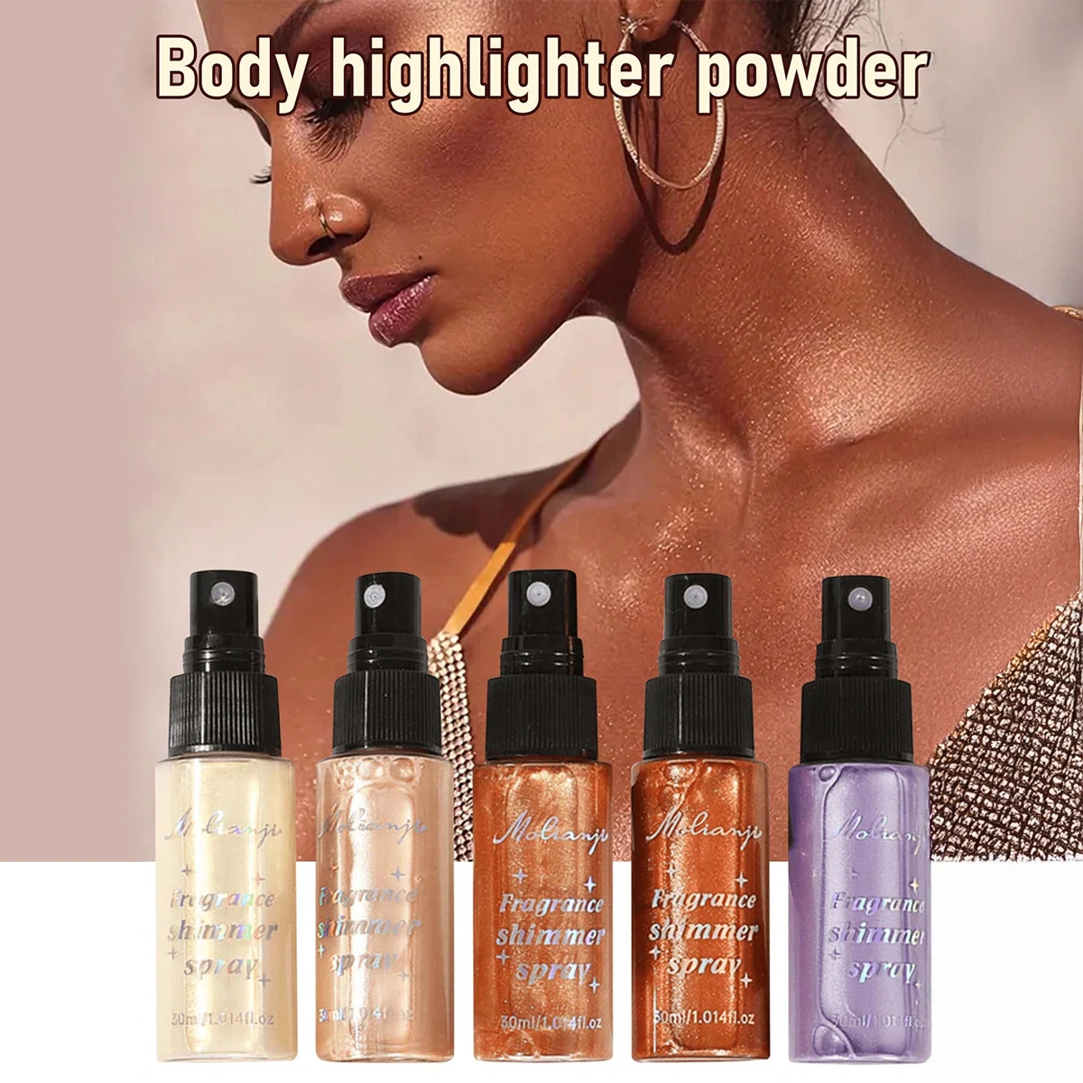 30ml ボディグリッタースプレー シャイン パール光沢 ハイライトパウダー ブライトニングメイクアップ パーティーパフォーマンス 音楽祭に最適