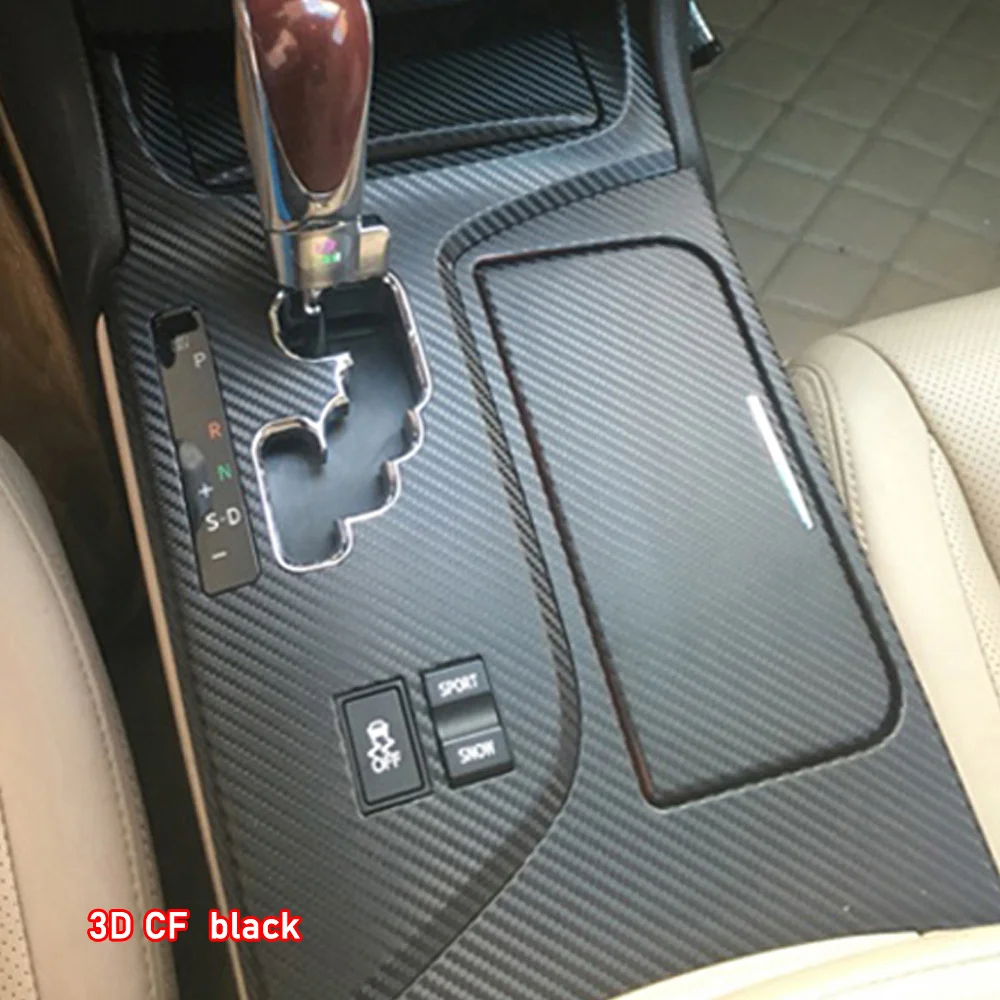 Car Interior Sticker Gear Box Protective Film For Toyota Crown 2010-2014 Car Gear Panel Sticker Carbon Fiber Black