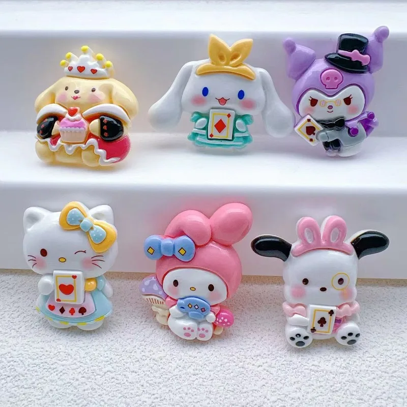 Cartoon Anime sanrio Resin Patch Hello Kitty noctilucent large size Handmade DIY Keychain Hairclip Charms Accessories Materials