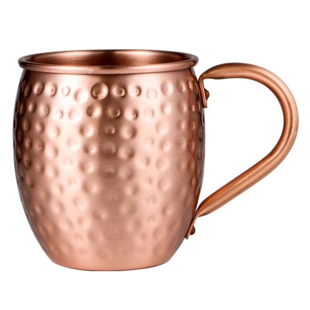 530ML 100% Pure Copper Mug Moscow Mule Mug Drum Cup Cocktail Cup Pure Copper Mug Restaurant Bar Cold Drink Cup, A