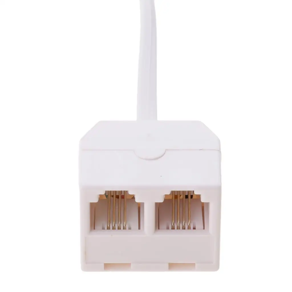 RJ11 Male to Female Two Way Telephone Splitter Converter Cable Wire Connecting Adapter