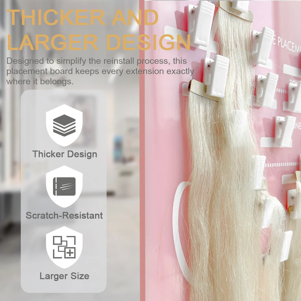 ARLANY ヘアエクステンション配置ボード 25 クリップ付きヘアセパレートプレートテープインエクステンション用アクリルヘアエクステンションオーガナイザー