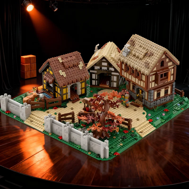 

3193pcs MOC Medieval Houses Village Castle Model Building Blocks Toy Gift Creative Display Collectible Desk Premium Adult Kids