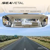 SEAMETAL Car Rearview Mirror Wide Angle Rear View Mirror HD Glass 30cmX9cm Large Vision Universal Auto Mirror Replacement Part