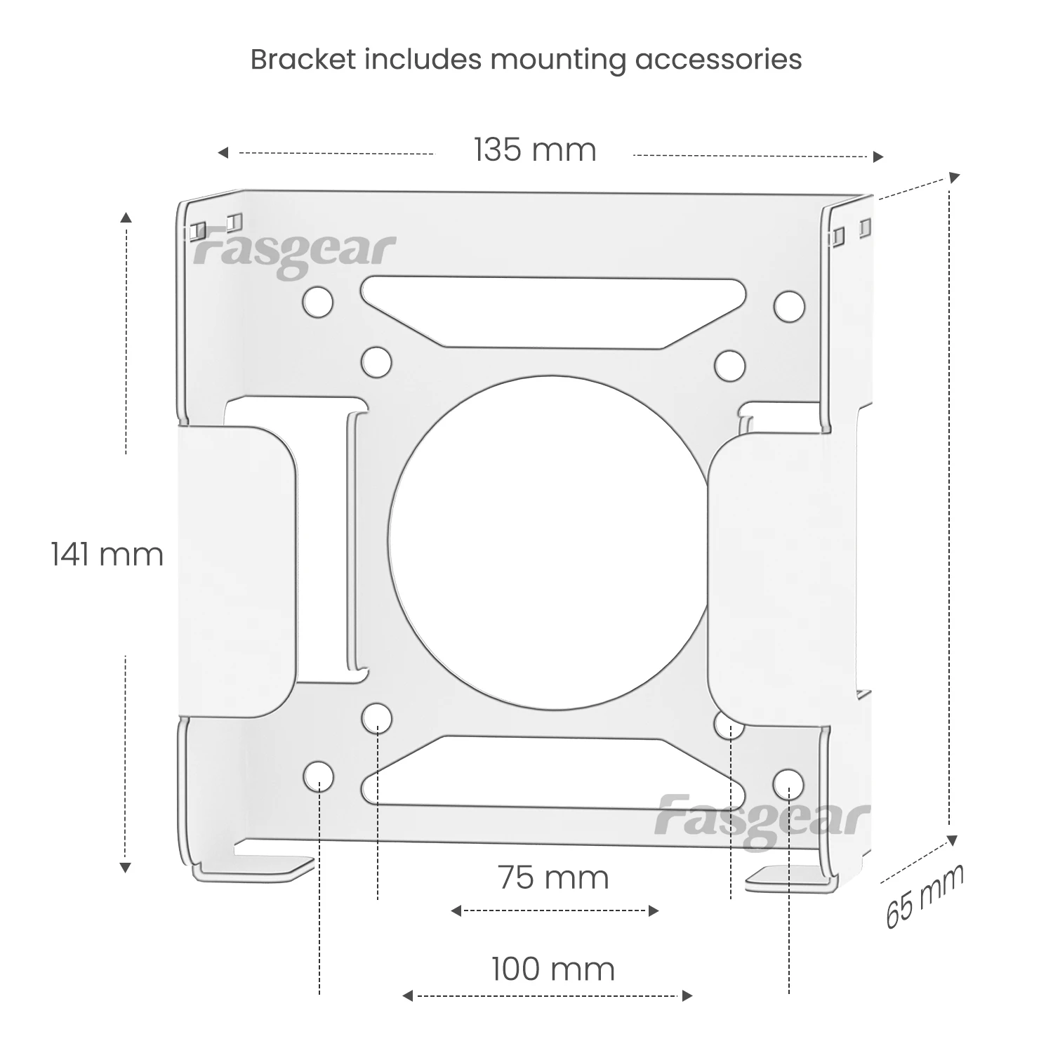Fasgear Pure Aluminum Metal VESA Mount for Mac-mini M4 2024, Monitors Mounting Bracket for Under Desk with Anti-theft Function