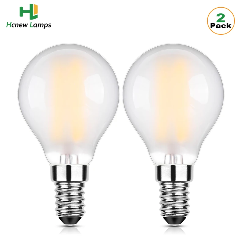 

2pcs G45 Frosted Golf Light Bulb E14 6W Small Edision Screw Led Bulb High Lumens 1150LM Milky Glass Warm White 2700K Globe Lamps