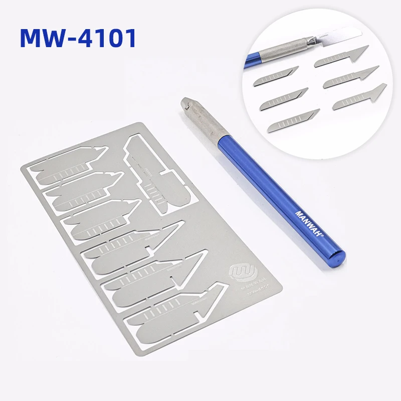 만화툴 모델 에칭 시트 핸드쏘 세트 0.1mm 두께 다양한 절단 시나리오에 적합한 핸들 포함
