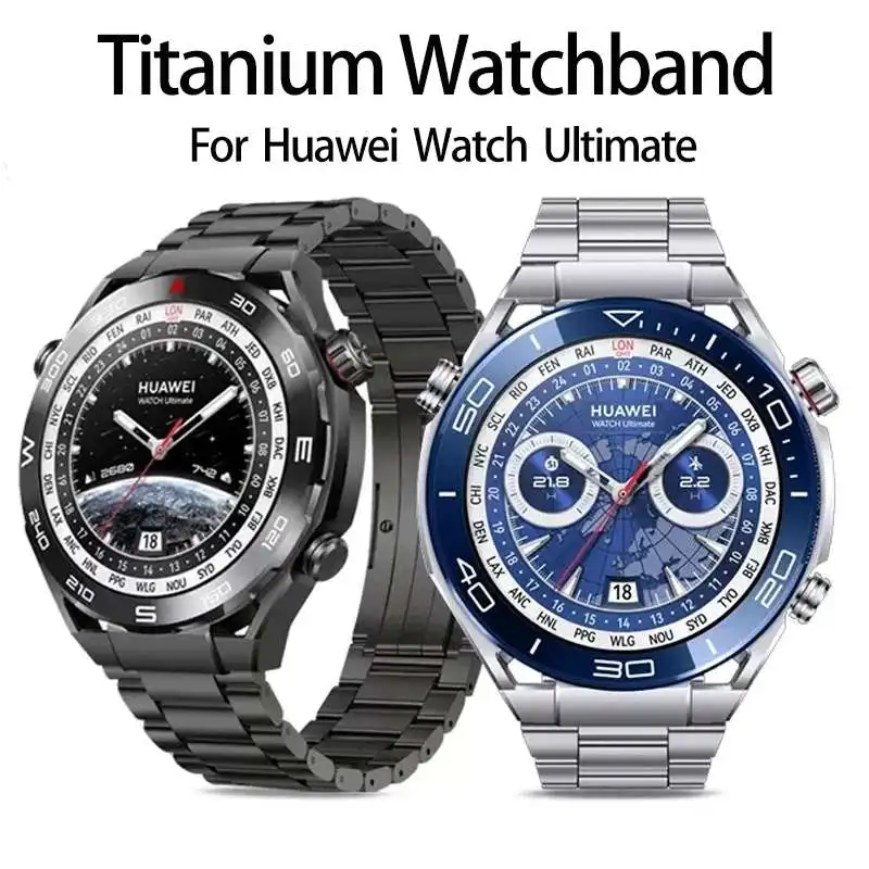 สายนาฬิกาไทเทเนียมสำหรับ Huawei Watch ultime/watch 3 /gt 3pro ใหม่22mm watchband สำหรับ Huawei GT2 GT3 Pro 46mm สายนาฬิกาธุรกิจ