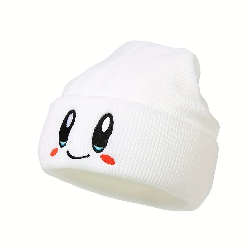 Big Eye Embroidery Elasticity Beanies Women\'s Cartoon Knitted Skull Caps Winter Warm Hip Hop Hats Men Crimping Melon Leather Hat