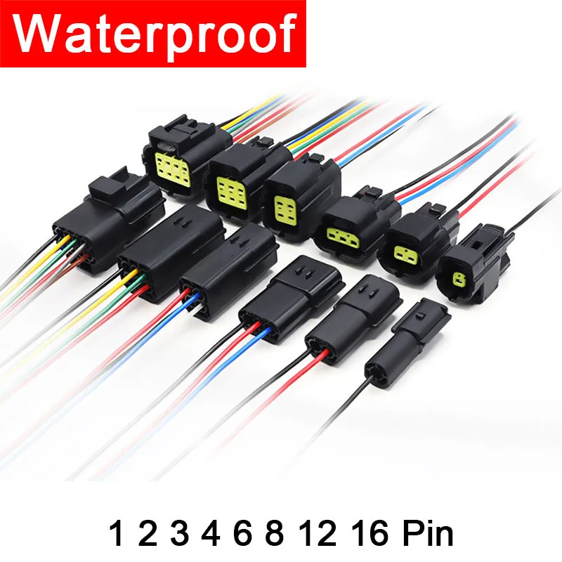 174262-2 1 2 3 4 6 8 12 16 Pin 1.8 Series Automotive Waterproof Connector Plug Harness Male Female 1P 2P 3P 4P 6P 8P 12P 16Pin