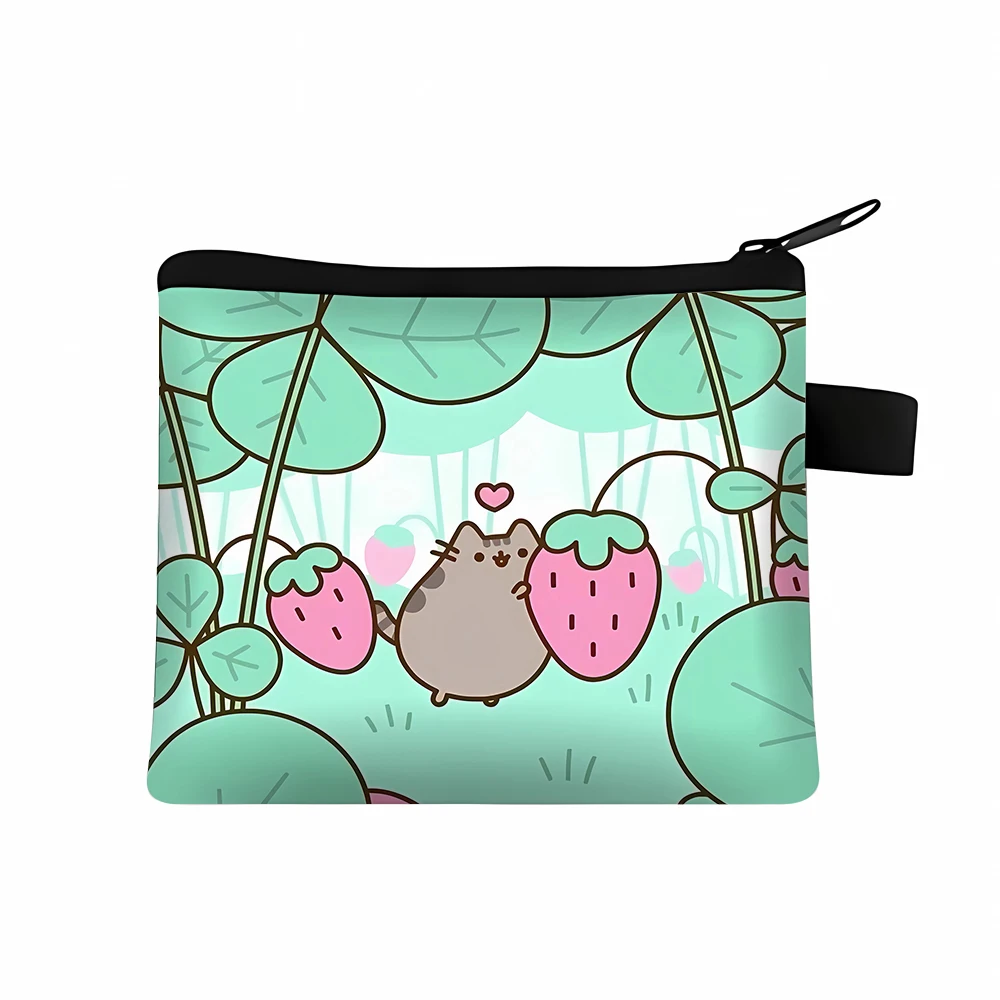 Pusheen Coin Purses Cartoon Polyester Wallets Fashion Cats Mini Portable ID Card Holders Anime Key Storage Bag Kids Xmas Gift