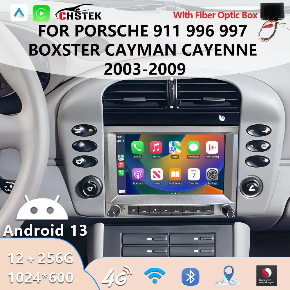 

CHSTEK Touchscreen for Porsche 911 Boxster 986 996 GT2 S Turbo 2002-2006 Wireless CarPlay 4G WIFI Multimedia Navigation Unit